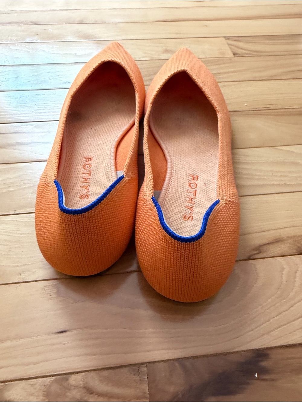 Rothy's Orange Pointed Knit Flats - Picture 2 of 3